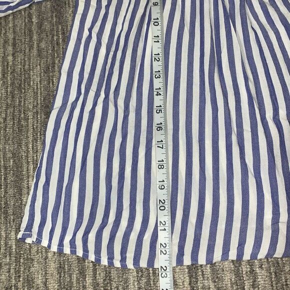 ANA A New Approach Womens Size Medium Smocked Front Blouse Blue‎ White Stripe - Picture 5 of 6